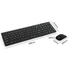 Ultra-thin 2.4G Wireless Keyboard Mouse Set with Keyboard Film Computer Office Gaming Silent Keyboard and Mouse（No Battery）