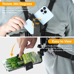 Camera Phone Chest Mount Laptop Harness Phone Holder Strap Clip POV Holder for iPhone 17 16 Android Gopro 12 Camera Smartphone Photography Kits
