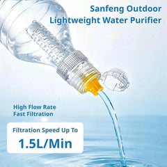 Mini Water Purifier Straw Lightweight Drinking Water Filter High‑Speed Water Flow Outdoor‑Use Filter Adapter For Camping Hiking