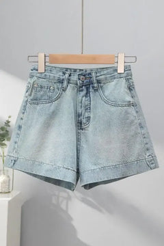 Light Blue High Waist Skinny Short Shorts Women's Summer New Style American Ultra Short Shorts Hot Pants Retro Denim Shorts