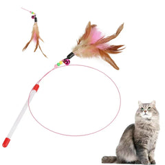 1-10pc Interactive Cat Feather Toy Accessories Pet Supply Wand Kitten