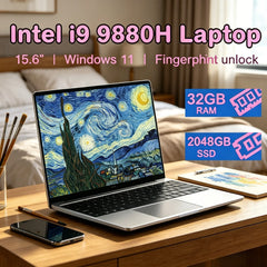 15.6" Full HD Large Screen Laptop Core I9-9880h High Performance 32GB