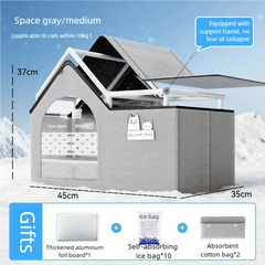 Cat Air Conditioning House with Frame Summer Cat Cooling House Cat Ice