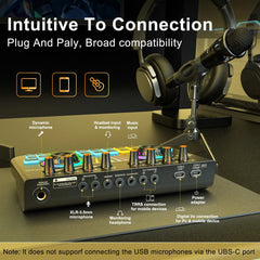 TENLAMP X3-E300 Bluetooth Sound Board Voice Changer & Podcast Microphone Bundle Kit for 4 People, Live Sound Card Audio Mixer Full Set for PC Phone Gaming Singing Karaoke Live Streaming Recording