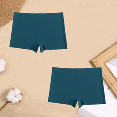 2 Pieces Boxers for Women Silk Seamless Female Underwear Mid-Rise Elasticity Women's Safety Panties Soft Boyshorts Lady Lingerie