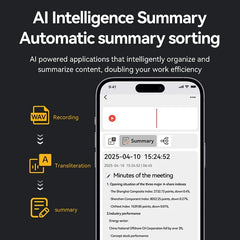 AI Voice Recorder Transcribe & Summarization with ChatGPT Audio Recorder AI Notetaking Device for Lecture Meeting Call Interview