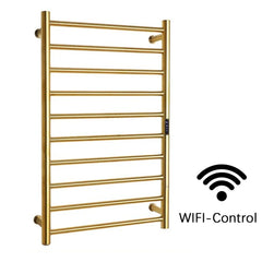 Brushed Gold Electric heated towel rack Heated towel warmer Towel radiator 10 Bars Bathroom Towel Dryer 80cm*50cm