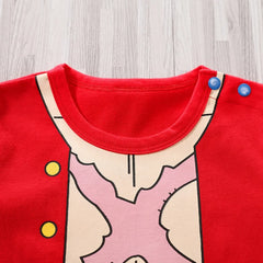 Cartoon 100% Cotton Short Sleeve Newborn Baby Boy Onesie Round Neck