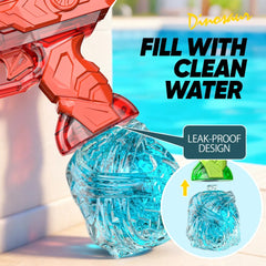 Electric Dinosaur Water Gun With LED Light Up Continuous Shooting Up to 8M Range Summer Pool Beach Toy for Kids Boys Girls