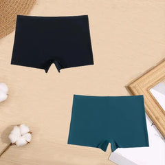 2 Pieces Boxers for Women Silk Seamless Female Underwear Mid-Rise Elasticity Women's Safety Panties Soft Boyshorts Lady Lingerie