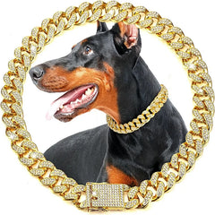 Dog Chain Collar Luxury Gold Pet Metal Chain Collar For Small Medium Large Dogs Cats Pet Jewelry Necklace Accessorie