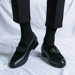 Fashion Wedding Shoes For Men Dress Casual Business Leather Shoes Male Classic Formal Bow Office Social Party Shoes Man Loafers