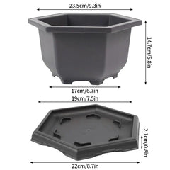 Rectangular Bonsai Training Pots Plastic Flowerpot with Drainage Tray Succulent Plants Pot Bonsai Plants Growing Pots Home Decor