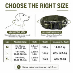 Tactical Dog Collar with Handle Heavy Duty Nylon Collar for Medium Large Dogs Adjustable Camo Pet Collar with Metal Buckle