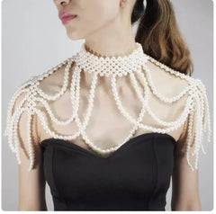 Sexy Accessories Women Bikini Pearl Chest chain Body Chain Jewelry Totally Hand-made Bra Fringed For Beach Nightclub Waist Chain