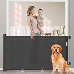 Automatic Pet Mesh Isolation Net Retractable Pet Gate For Kid Dog Fence Easy Install Pet Gate For Stairs Doorways Outdoor