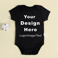 DIY YOUR Deisng Newborn Customization Bodysuit Long Sleeve & Short Sleeve Jumpsuit Simple CUSTOM TEXT Baby Romper