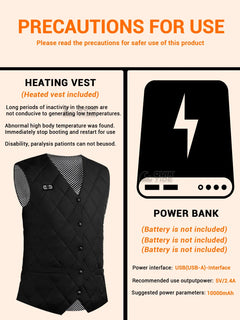 Intelligent Heating Vest, 16-Heating Zones, 2-Switches, 3-Speed Adjustable, Suitable For Outdoor Activities, Indoor Work, Hiking