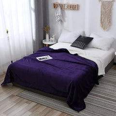 Lamb wool flannel blanket Nordic light luxury style quilt blanket Double layer thickened blanket