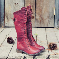 Women Knee High Boots Autumn Winter Lace Up Flat Shoes Sexy PU Leather Shoes Retro Buckle Women Shoes Fashion Black Knight Boots