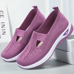 2025 Spring Women's Sports Shoes Mesh Fashionable Breathable Lightweight Non-slip Wear-resistant Casual Sports Shoes Flat Shoes
