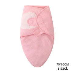 Baby Blanket Hat Set Cartoon Printed Cotton Newborn Swaddle Adjustable