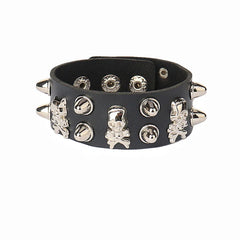 Punk Bracelets PU Leather Studded Bracelet Adjustable Goth Cuff Bracelet Gothic Rivet Buckle Wristband for Men Women Emo Jewelry