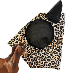 Horse Fly Face Cover Leopard Print Pattern Equestrian Supplies Comfortable Breathable Anti-Mosquitoes Cover Horse Care Product