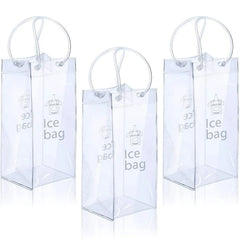 3/6 PCS Collapsible Clear Pouch Ice Wine Bag Portable Wine Cooler Bag Chiller Sleeves for Champagne Cold Beer Chilled Beverages