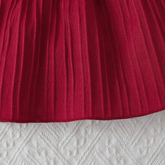 Baby Girl's Sleeveless Dress Solid Color Ruffled Edges Fashion Summer