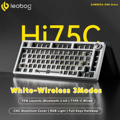 Leobog Hi75C Pro Aluminum Wireless Mechanical Keyboard | Tri-Mode 2.4G Bluetooth Wired | 81-Key Hot-Swap RGB Gaming Keyboard