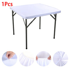 1Pcs Stretchy Square Table Cover, Washable Tablecloth For Party Dining, Cocktails Table, Birthday Wedding Party Decorations
