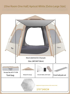 캠핑용품 땡처리 6-8 Person Camping Equipment Tent Waterproof Windproof Sun Shelter Instant Setup Family Tent for Outdoor