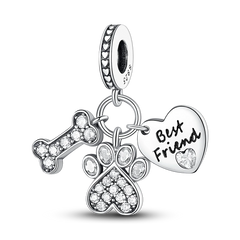 Charms Bead 925 Sterling Silver Pink Butterfly Luminous Firefly Dangle