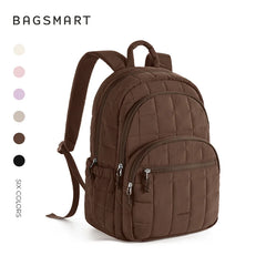 BAGSMART School Backpacks for Girl Quilted Casual Daypack Water-Resistant Bookbag for 15.6 Inch Laptop Fashion College Backpack