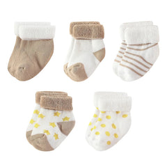 Kiddiezoom 5 Pairs/Set Four Seasons 0-12Months Fashion Newborn Baby Boy Girl Socks 100%Cotton Soft Infant Accessories
