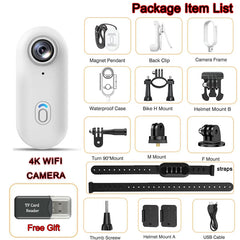 4K HD Motorcycle Mini Recorder Finger WIFI Action Camera Lightweight POV Motorcycle Road Sport Cam Bicycle Vlog Pet Body Camera
