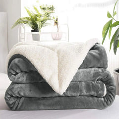 Multi-size Warm Thickening Fleece Blanket Reversible Soft Fluffy Home Company Large Bed Double-layer Throw Blankets Gift