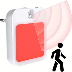 1pc Smart Night Light With Motion Sensor, Modern Red Lighting, Suitable For Bedroom, Bathroom, Kitchen And Living Room