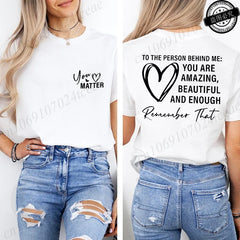Women Tshirts Sport Casual T-Shirts Breathable Short Sleeve Oversized Tshirt To The Person Behind Me: You Are Amazing T-Shirts