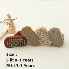 Fashion 0-3Year Kids Woolen Socks Looped Winter Thick Warm Snow Floor Socks Velvet Lining Newborn Footwear Toddler Baby Socks