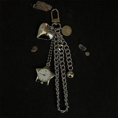 Original Hollow Heart Pocket Watch Chain Keychain Design Steampunk Clock Vintage Necklace Pendant Jewelry Watch Men Women Gift