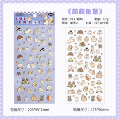 1 Sheet Kawaii Pet Clear PET Sticker, Mini Dog Cat Panda Rabbit
