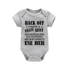 Funny I Have a Crazy Aunt Newborn Baby Clothing Soft Cotton Baby Boy Girl Romper Jumpsuit