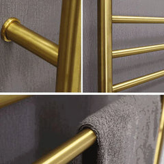 Brushed Gold Electric heated towel rack Heated towel warmer Towel radiator 10 Bars Bathroom Towel Dryer 80cm*50cm