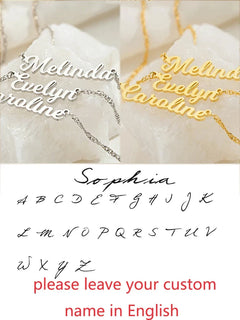 Custom Different Font Name Pendant Necklace for Woman Girls Stainless Steel Nameplate Personalized Choker Necklaces Jewelry Gift