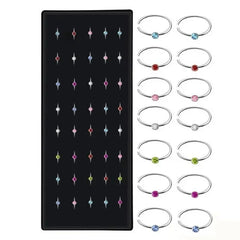 40/60pc Stainless Steel Straight L Nose Stud for Women Nose Ring Set