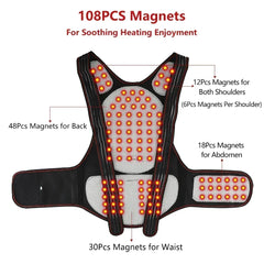 Magnetic Heating Vest Home Use 118 Magnetic Self-heating Massage Warm Back Support Vest Shoulder Spine Posture Correction Belt