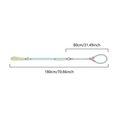 Double Handle Pet Dog Training Round Rope Light Weight Nylon P Chain Adjustable for Small Medium Dogs Walking Leash Pet Supplies