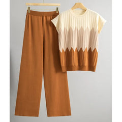 Casual Gradient Summer Knit Pants Sets Women Loungewear 2 Piece Women